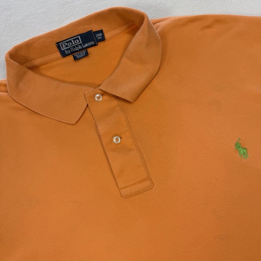 Polo Ralph Lauren Polo Shirt Men's 2XB Orange Big & Tall Short‎ Sleeve Golf